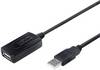 LogiLink USB kabel USB 2.0 USB-A vtič, USB-A vtičnica 10.00 m črna UA0143