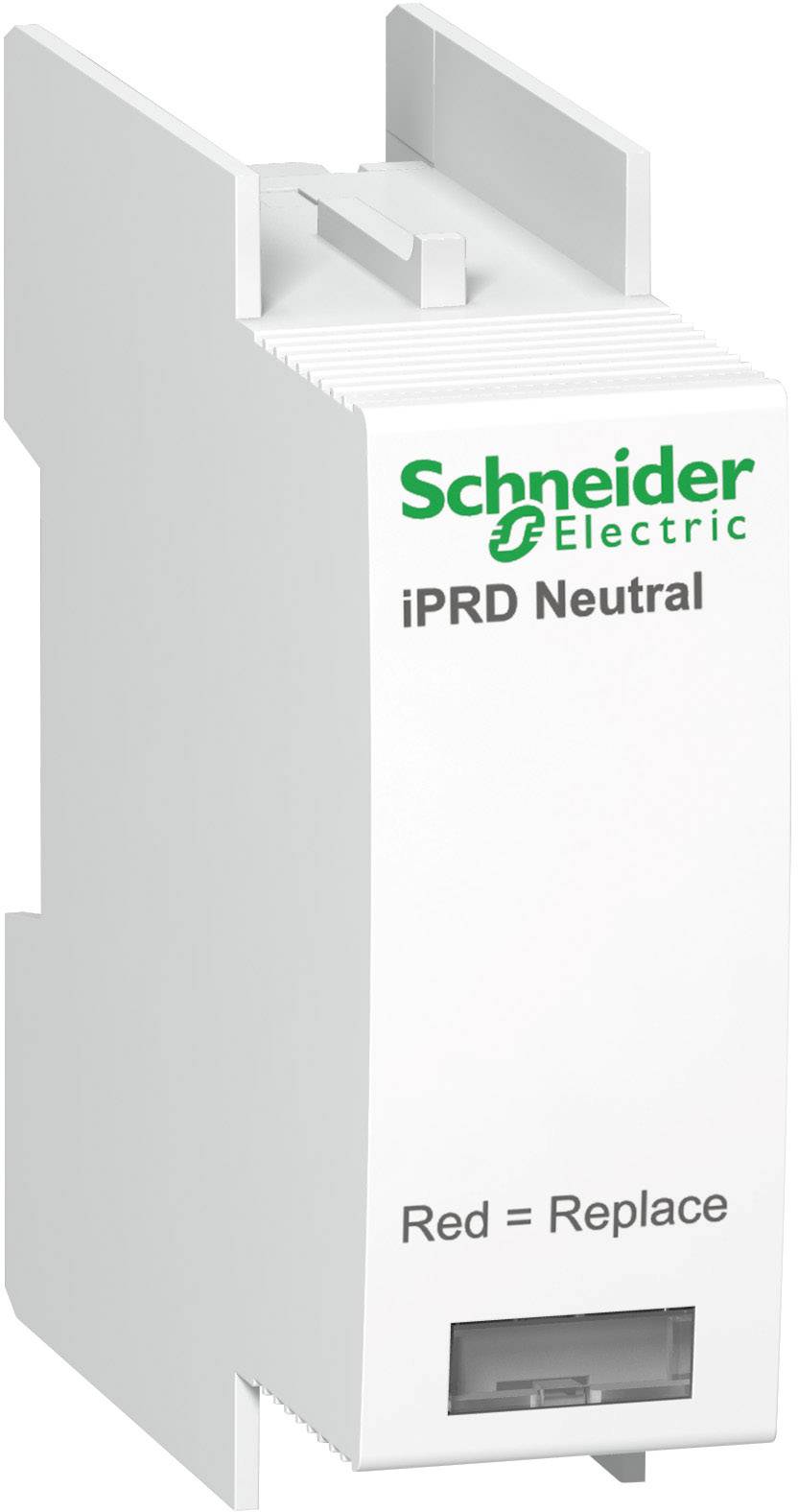 'Schneider Electric iPRD Nevtralen', modularna naprava; 'Rdeče = Zamenjaj' nakazuje, kdaj je potrebna zamenjava.