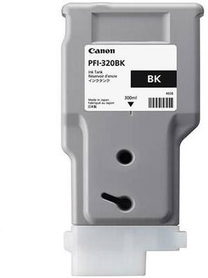 Canon črnilni vložek PFI-320BK, črno črnilo, 300 ml prostornine, primeren za različne profesionalne modele Canon tiskalnikov.