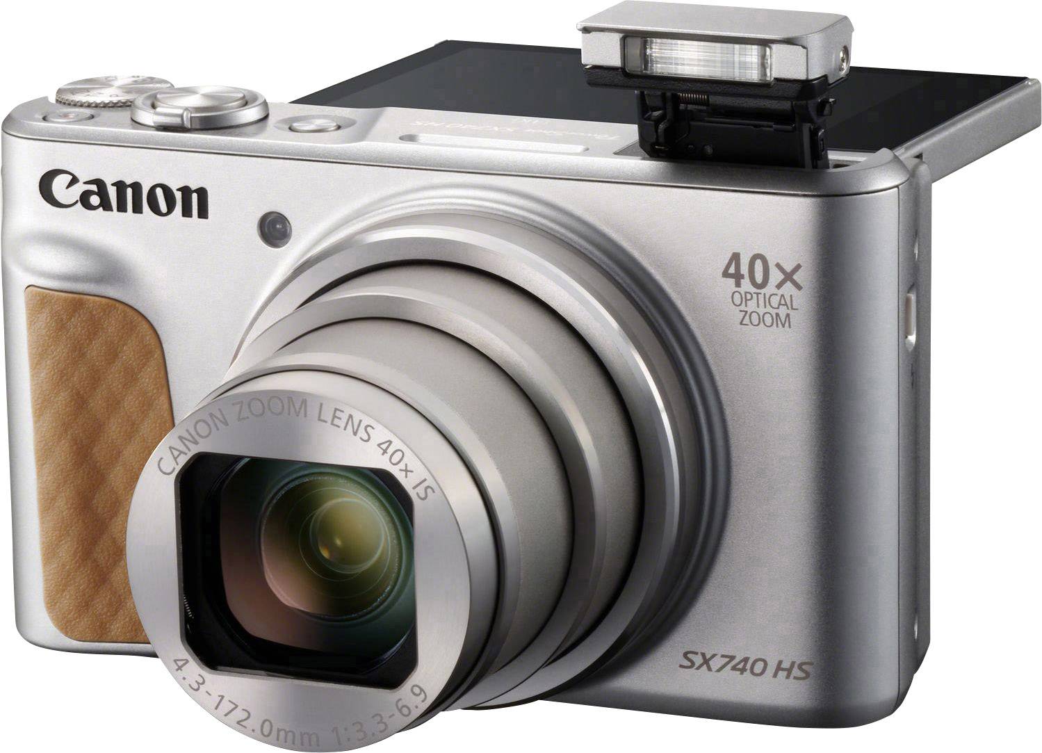 Canon PowerShot SX740 HS digitalna kamera 20.3 Milijon slikovnih pik Zoom (optični): 40 x srebrna 4K-video, Bluetooth, v-7