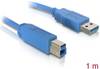 Delock USB kabel USB 3.2 gen.1 USB-A vtič, USB-B vtič 1.00 m modra pozlačeni konektorji 82580