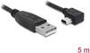Delock USB kabel USB 2.0 USB-A vtič, USB-mini-B vtič 5.00 m črna 82684