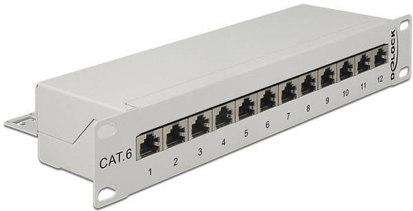 Delock 43299 12 vrat omrežni patch panel  CAT 6 1 U večbarvna opremljen