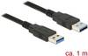 Delock USB kabel USB 3.2 gen.1 USB-A vtič, USB-A vtič 1.00 m črna pozlačeni konektorji 85060