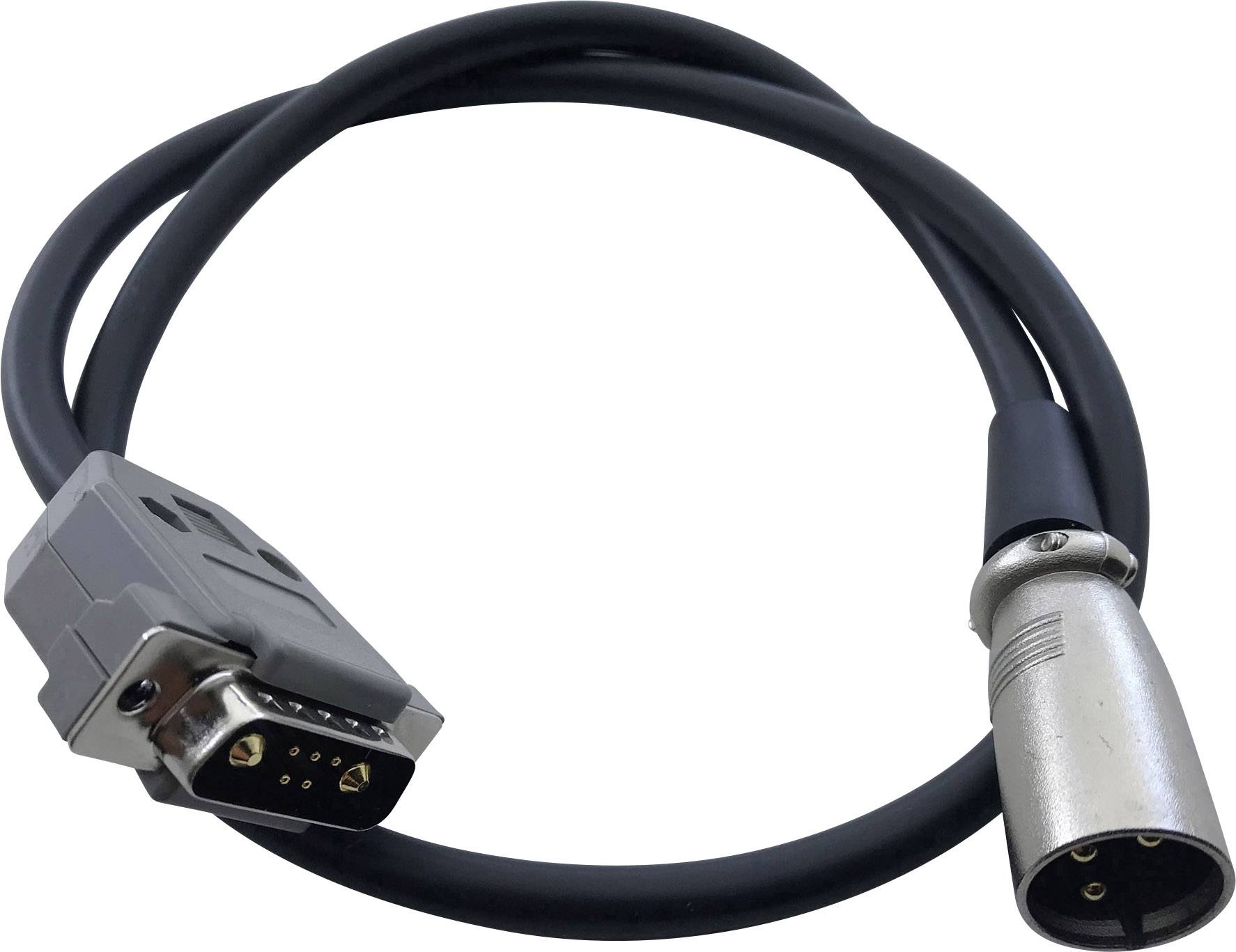 Črn kabel s priključkom D-Sub in XLR priključkom. Pogosto uporabljen za avdio naprave ali povezovalne komponente.