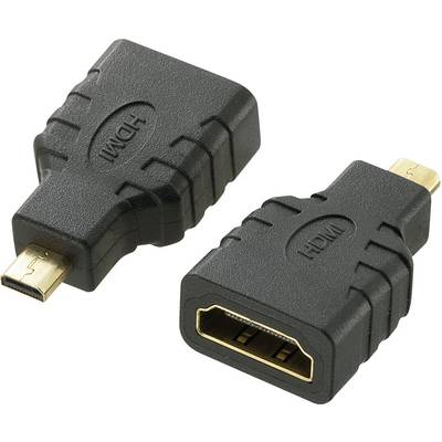 Dva adapterja, vsak z enim mikro-HDMI in enim standardnim HDMI priključkom. Eden prikazuje sprednjo stran, drugi zadnjo stran.