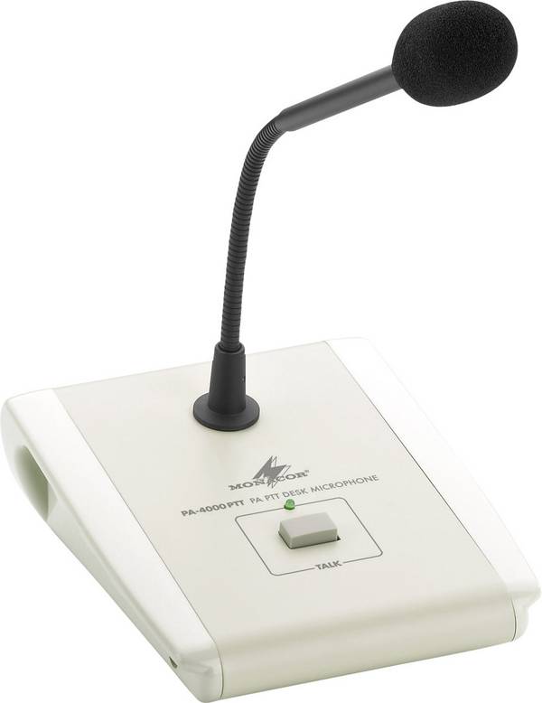 Žični glasovni mikrofon, gosji vrat Monacor PA-4000PTT vklj. kabel