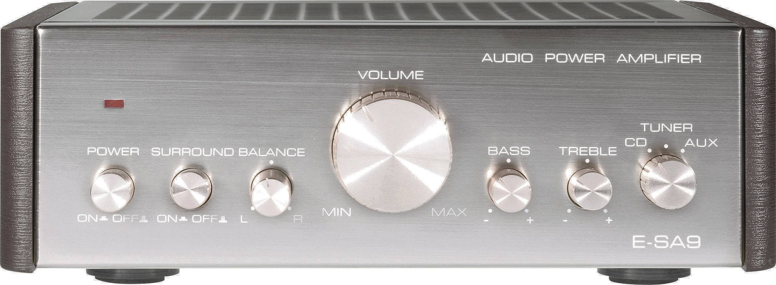 Renkforce E-SA9 stereo ojačevalnik 2 x 12 W srebrna (kovinska), temno rjava-0