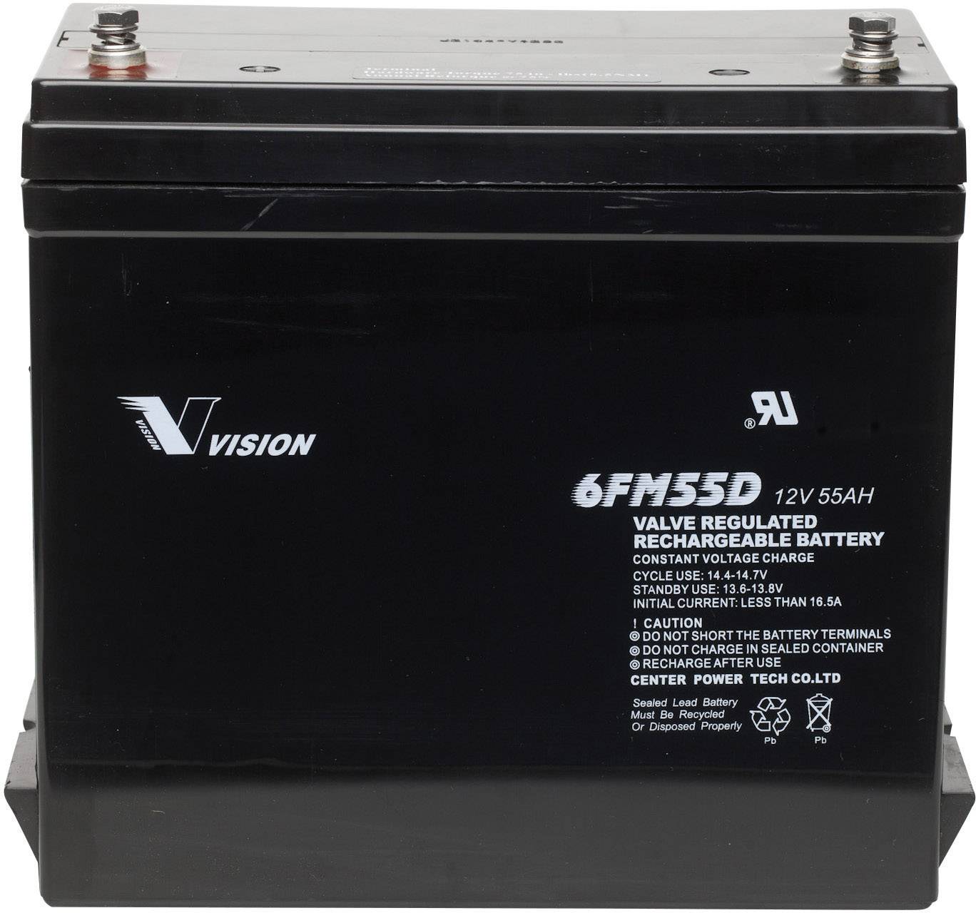 Vision Akkus 6FM55DX 6FM55DX svinčeni akumulator 12 V 55 Ah svinčevo-koprenast (Š x V x G) 239 x 210 x 132 mm M6-vijačni-0