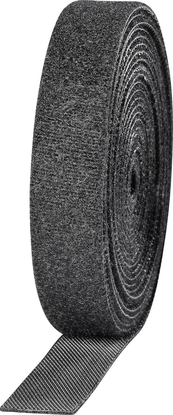 TOOLCRAFT KL16X3000C  sprijemalni trak za povijanje oprijem in mehko volneno blago (D x Š) 3000 mm x 16 mm črna 2 kos