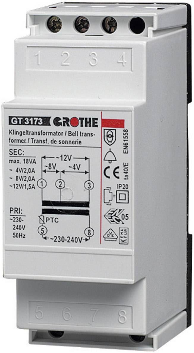 Grothe 14201 plošča za zvonec 8 V/AC 1 A-0