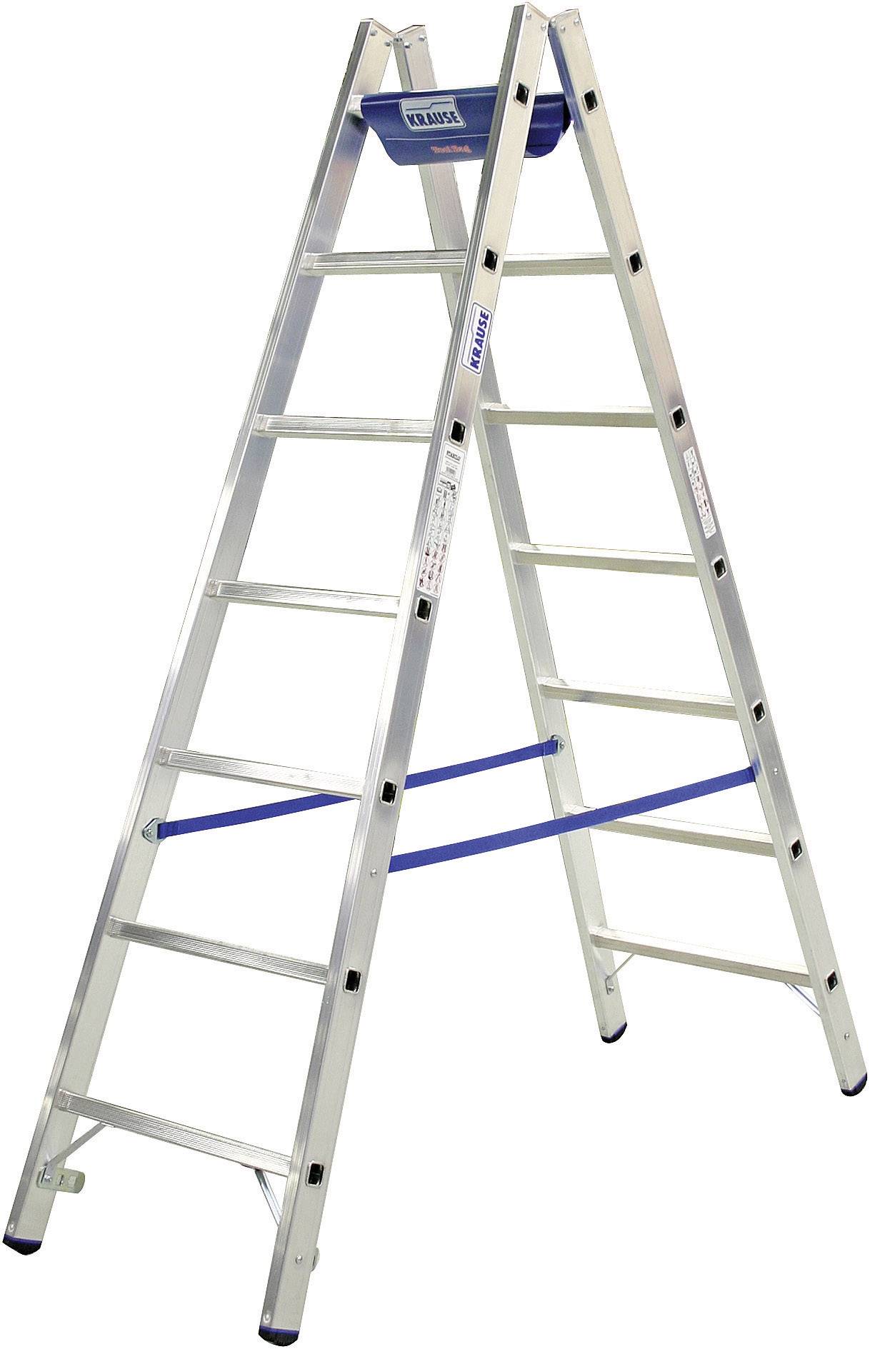 Dvojna aluminijasta lestev z nastavkom za orodje, delovna višina (maks.): 5.75 m Krause 801746W srebrne barve, modre bar-0