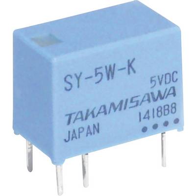 Modro rele stikalo z napisom 'SY-5W-K 5VDC TAKAMISAWA JAPAN 1418B8', ki se uporablja za nadzor električne vezave.