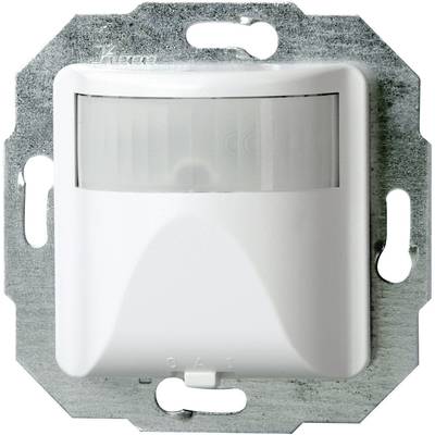Bel senzor gibanja v kvadratnem kovinskem ohišju, primeren za montažo na steno.