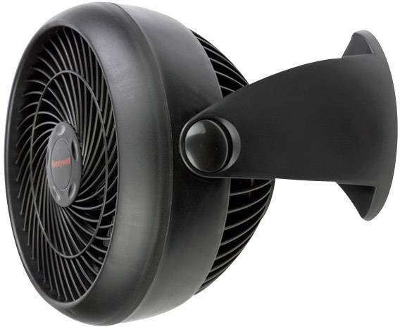 Črn ventilator, nameščen na steni. Primeren za prezračevanje notranjih prostorov.