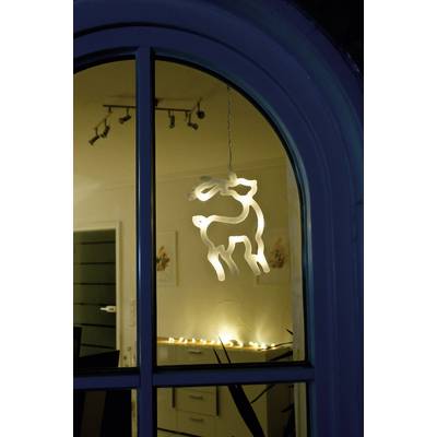 LED okenska slika jelena Konstsmide, bela, prisesno držalo,8LED s toplo belo svetlobo 1298-103-0