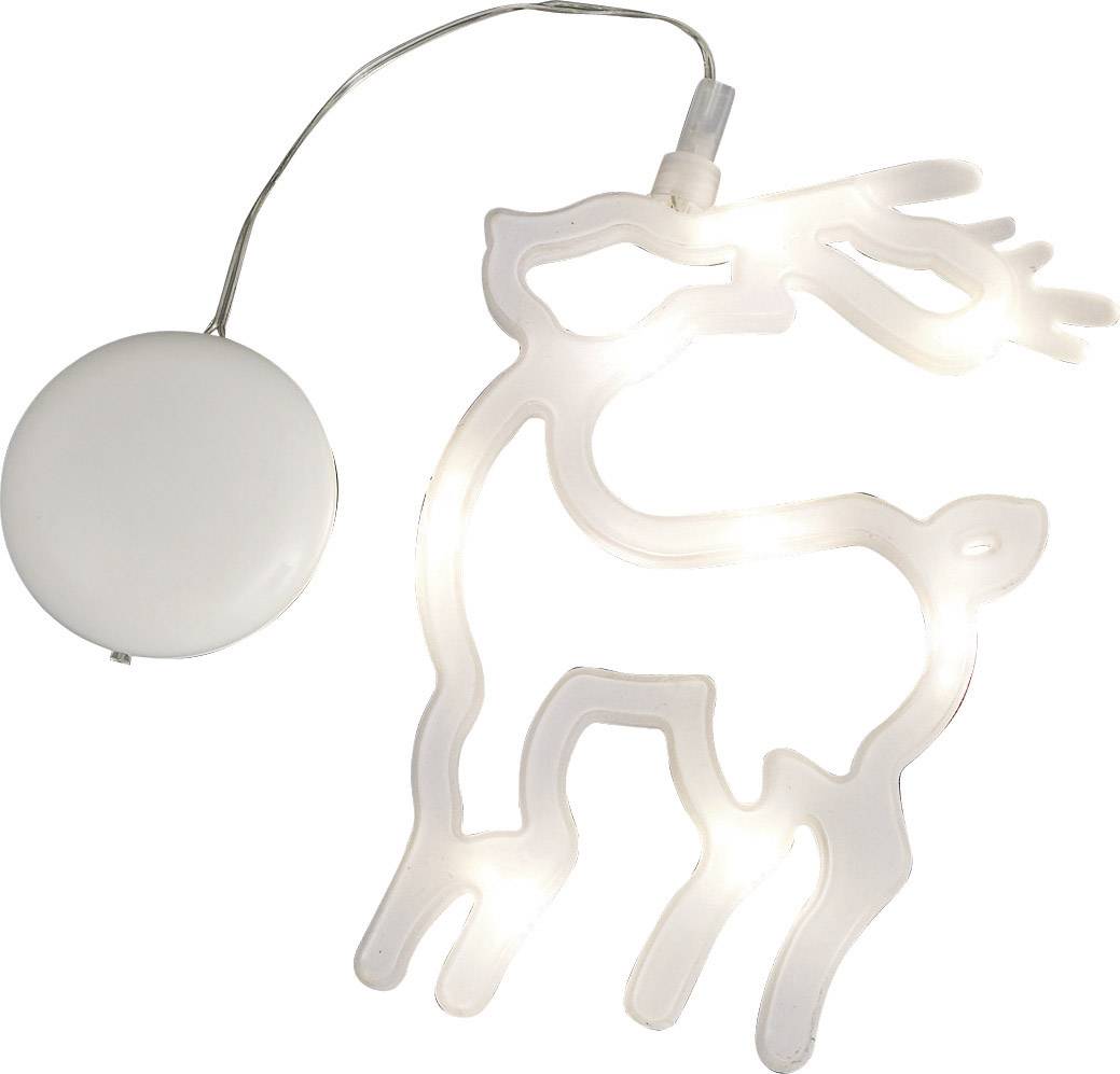 LED okenska slika jelena Konstsmide, bela, prisesno držalo,8LED s toplo belo svetlobo 1298-103-5