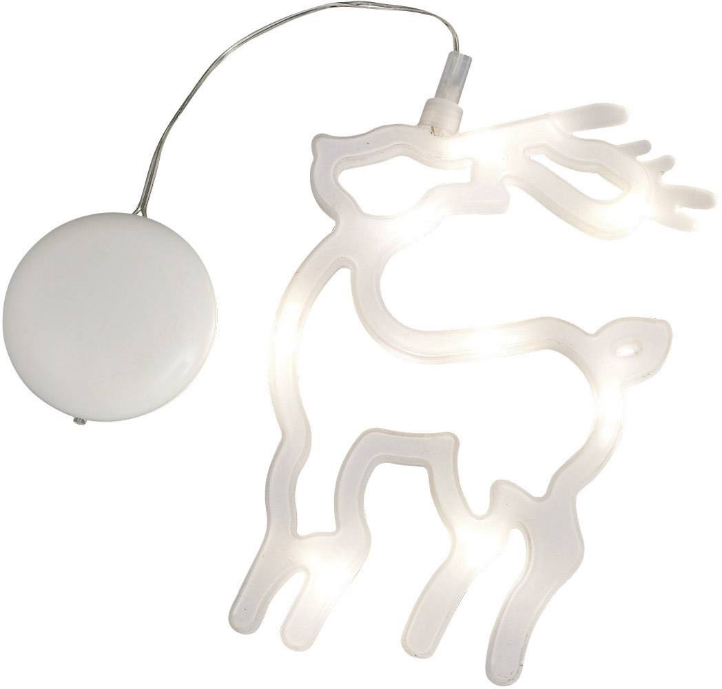 LED okenska slika jelena Konstsmide, bela, prisesno držalo,8LED s toplo belo svetlobo 1298-103-6
