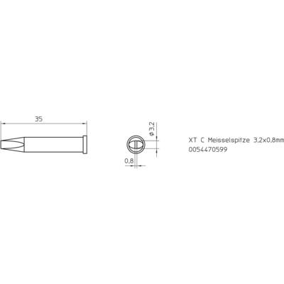 Spajkalna konica v obliki dleta Weller XT-C velikost konice 3.2 mm vsebuje 1 kos-0