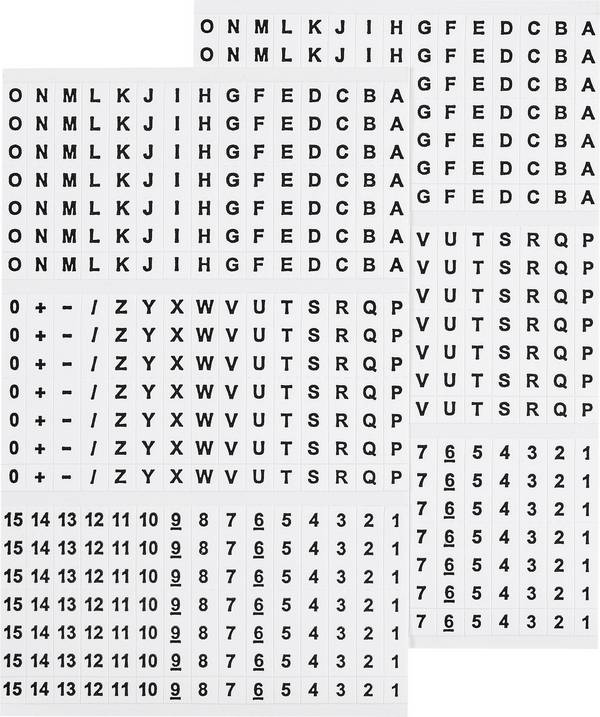 TRU COMPONENTS 1565168 tiskani lepilni markerji Tiskanje A - Z, +, -, 0 - 15 606616