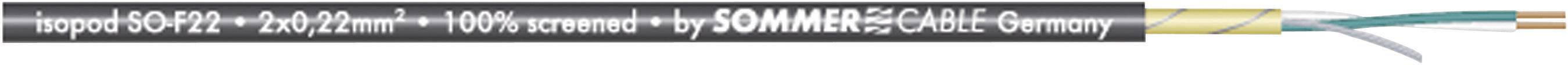 Patch kabel Sommer Cable SC-ISOPOD SO-F22, 2 x 0,22 mm2, črne barve, metrsko blago 200-0401-0