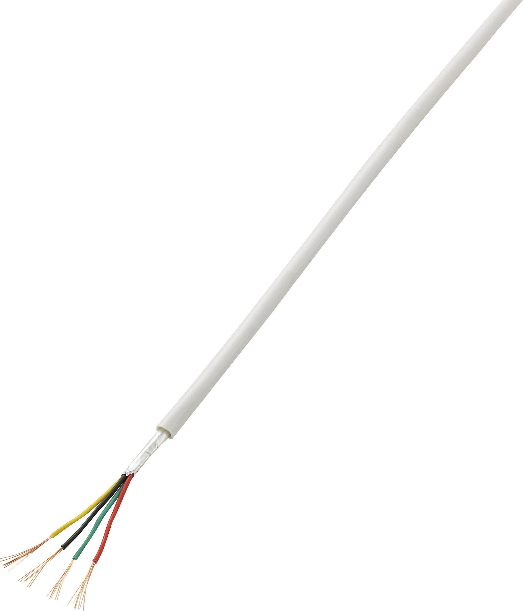 TRU COMPONENTS 1570252 alarmni kabel LiYY 4 x 0.14 mm² bela 50 m-0