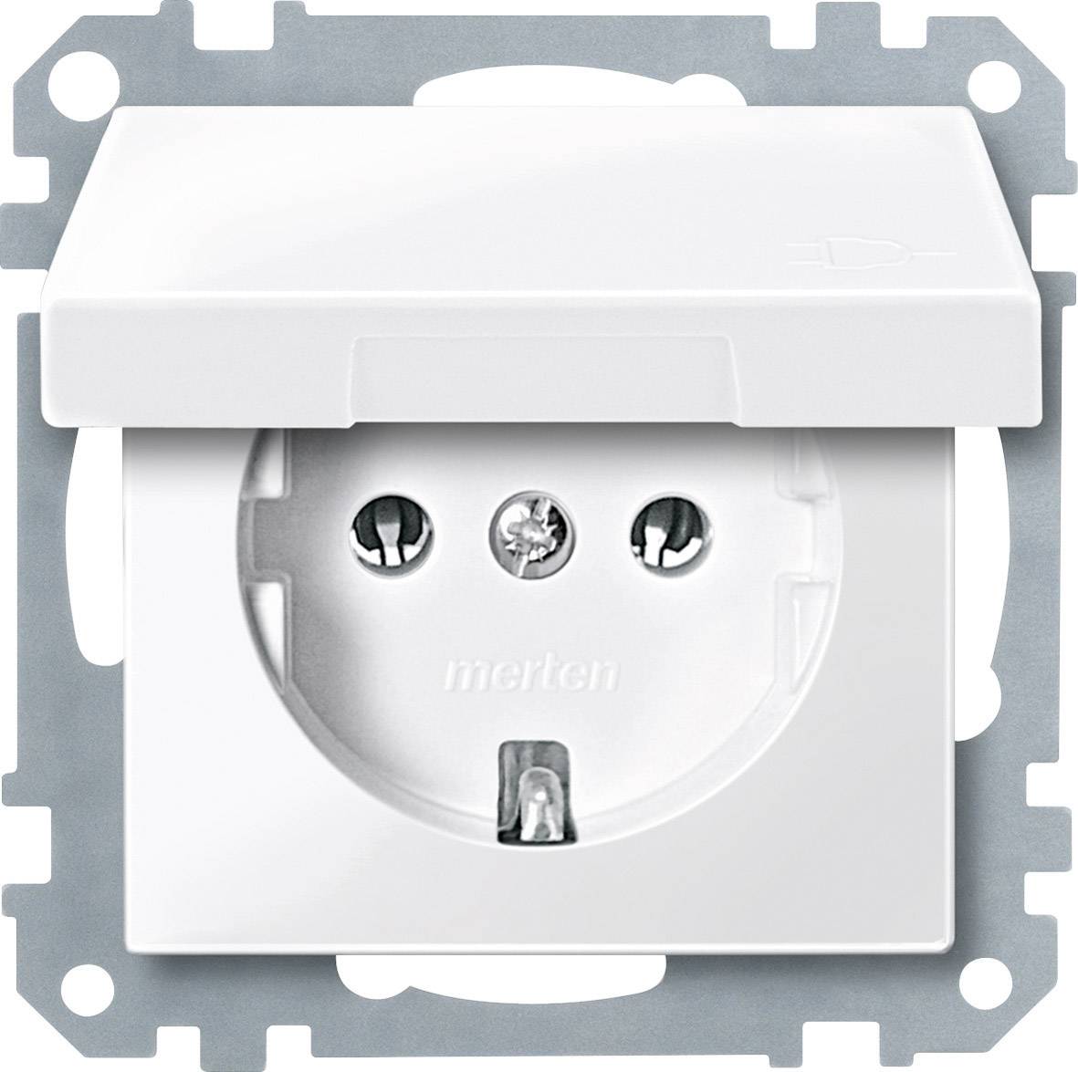 Merten vložek varnostni kontakt System M, 1-M, M-Smart, M-Plan, M-Creativ polarno bela / svetleča MEG2311-0319 1 kos-0