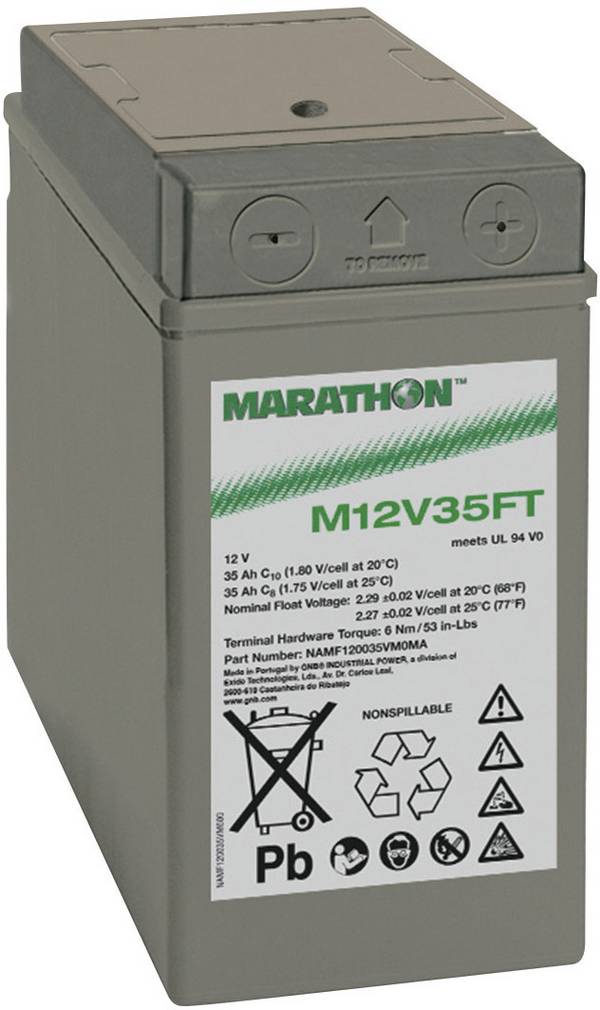 GNB Marathon EXIM12V35FTV0 NAMF120035VM0FB svinčeni akumulator 12 V 35 Ah svinčevo-koprenast (Š x V x G) 107 x 189 x 280 mm M6-vijačni priklop brez vzdrževanja