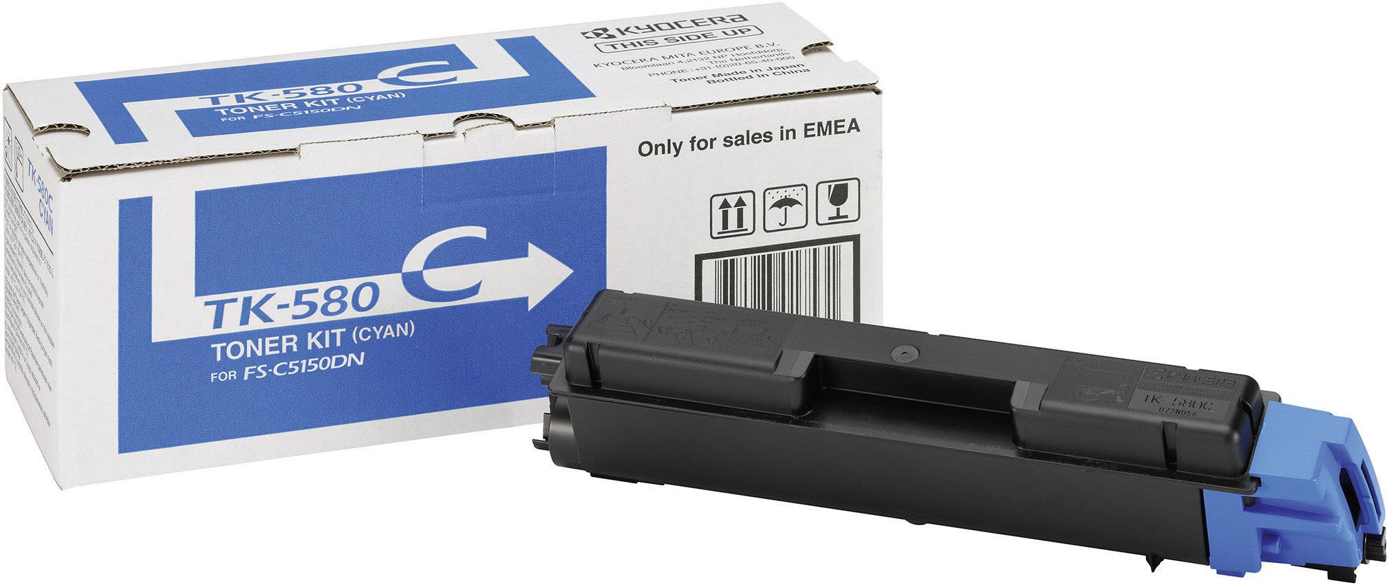 Toner Original Kyocera TK-580C, cian, največje število strani : 2800 strani 1T02KTCNL0-0