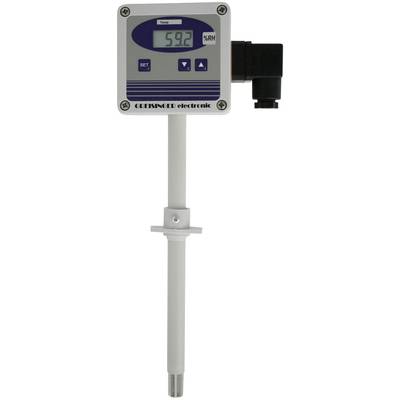 Elektronski merilnik temperature in vlažnosti z digitalnim zaslonom prikazuje 59,2% relativne vlažnosti.