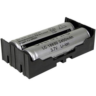 Držalo za baterijo MPD s kontaktom za 2 Li-Ion bateriji 18650 THT L, (D x Š x V) 77, 7 x 40, 21 x 21, 54 mm BK-18650-PC4-0