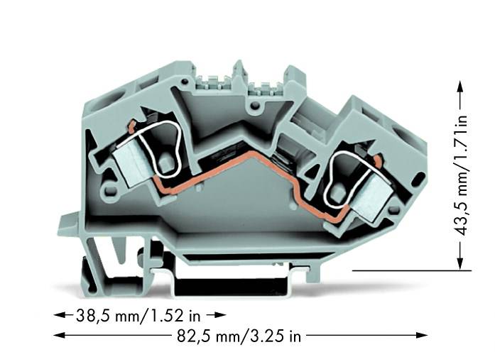 Prevodna sponka 10 mm, z natezno vzmetjo: L sive barve WAGO 784-601 25 kosov