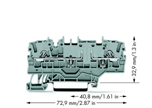 Osnovna sponka 5.2 mm, z natezno vzmetjo: L sive barve WAGO 2002-1961 50 kosov