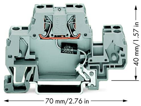 Enojna sponka 10 mm, z natezno vzmetjo: L sive barve WAGO 870-523/281-589 25 kosov-2