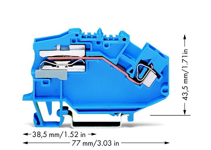 Prekinitvena sponka 6 mm, z natezno vzmetjo: N modre barve WAGO 781-613 50 kosov