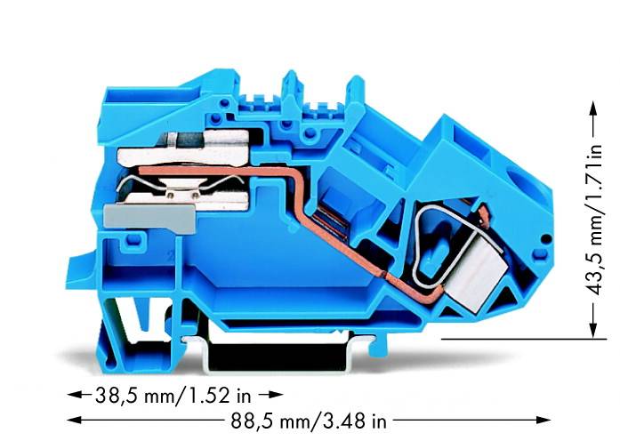 Prekinitvena sponka 12 mm, z natezno vzmetjo: N modre barve WAGO 783-613 25 kosov