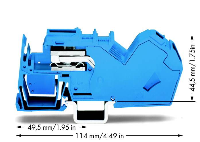 Prekinitvena sponka 16 mm, z natezno vzmetjo: N modre barve WAGO 785-613 15 kosov