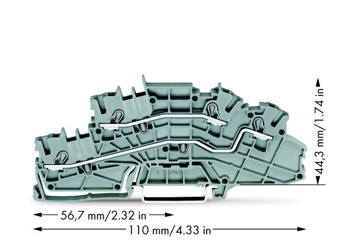 Namestitvena sponka 5.2 mm, z natezno vzmetjo: L, L sive barve WAGO 2003-6642 50 kosov
