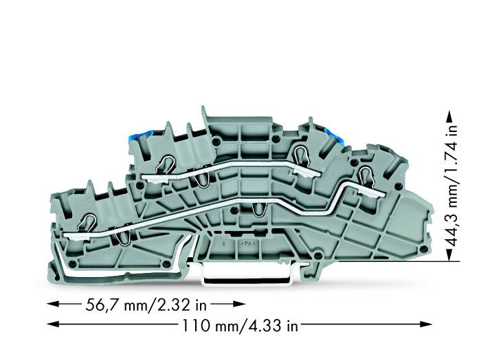 Namestitvena sponka 5.2 mm, z natezno vzmetjo: N, L sive barve WAGO 2003-6649 50 kosov
