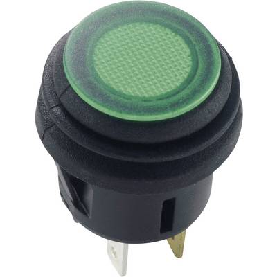 TRU COMPONENTS 1587918 TC-R13-527D2B stikalo z vklopom na pritisk 14 V/DC 20 A 1 x vklop/izklop zaskočno zelena 1 kos-0