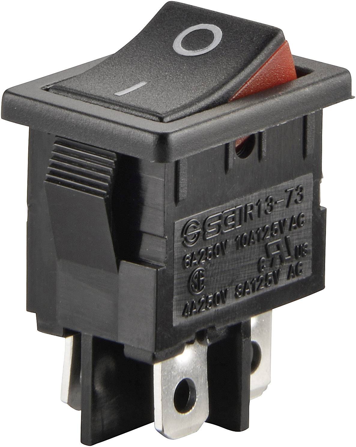 TRU COMPONENTS 1587540 klecno tipkalo TC-R13-73A2-02 250 V/AC 6 A 2 x izklop/vklop zaskočno 1 kos-0