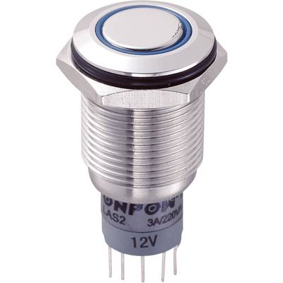 TRU COMPONENTS 701845 LAS2GQF-11ZE/B/12V/S/P stikalo na pritisk z zaščito pred vandalizmom 250 V/AC 3 A 1 x vklop/vklop -0