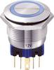 TRU COMPONENTS 701965 GQ22-11E/B/12V tipkalo na pritisk z zaščito pred vandalizmom 250 V/AC 5 A 1 x vklop/(vklop) tipkalno modra IP65 1 kos
