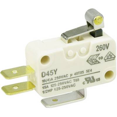 Cherry Miniaturno stikalo D4 250 V/AC D453-V1RA, 1 preklopni kontakt, ploščati vtič Cherry Switches-0