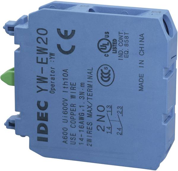 Idec YW-EW20 kontaktni element  2 zapiralo  tipkalno 240 V/AC 1 kos