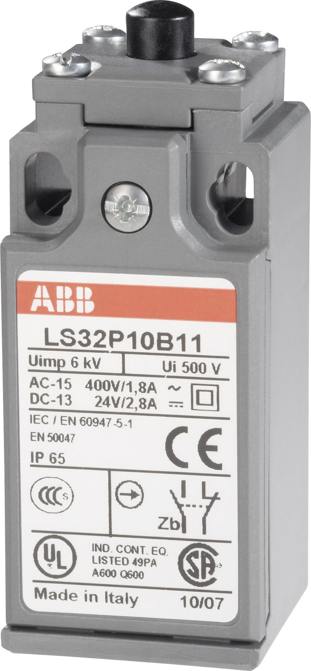 Kompaktno položajno stikalo ABB LS32P10B11, 1 x delovni/1 xmirovni k., 400 V/AC, 1,8 A 1SBV010310R1211-0