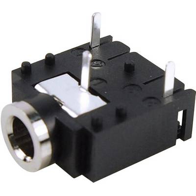 Cliff FC68131-Priključna doza za JACK vtič, 3.5mm, vgrajena horizontalno, število polov: 3/stereo , črna, 1 kos-0