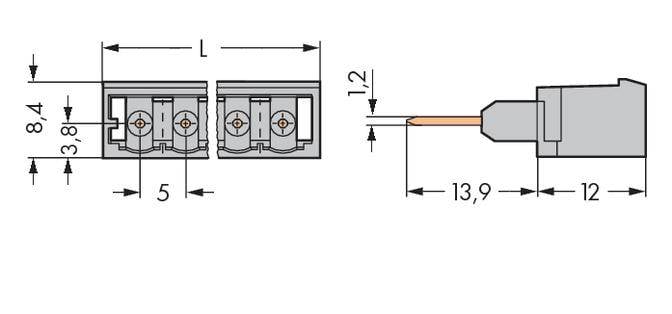 Pinski konektor (standarden) WAGO 231-176/003-000, mere: 5 mm 50 kosov-1