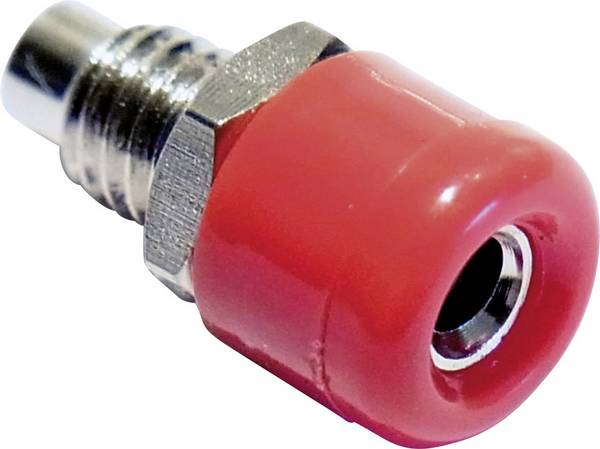 Miniaturna-bananska vtičnica, vgradni vertikalni zatič-: 2.6 mm rdeč 1 kos