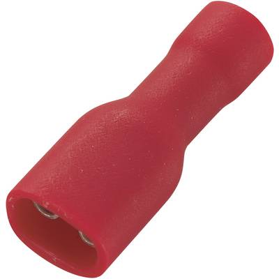 TRU COMPONENTS 1566938 ploščati vtični tulec Širina jezička: 4.8 mm Debelina vtiča: 0.5 mm 180 ° polno izoliran rdeča 50-0